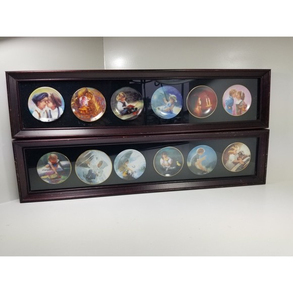 Pemberton & Oakes 1991 Mini Plate Set Framed Beautiful Children set of 12